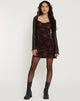 Bild von Paiva Mini Dress in Rose Cluster Velvet
