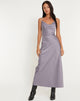 IMAGE OF Palasha Midaxi Kleid in Satin Grey Ridge