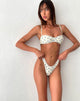 Image of Pali Bikini-Oberteil in Blau Cluster Floral mit Picot-Besatz