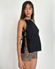 Image of Palsi Tie Side Ärmelloses Top in Schwarz