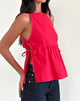 Image of Palsi Tie Side Ärmelloses Top in Tango Rot