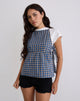 Bild von Palsi Tie Side Top in Medium Tartan Blau