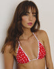 Bild von Pami Contrast Bikini Top in Rot mit weißen Herzen