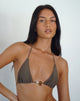 Image of Pami Bikini-Oberteil in Olive mit Perlen