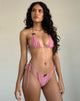 Image of Pami Bikinioberteil in Pink Shimmer mit schwarzer Schleife