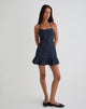 Image of Pamina Halter Mini Dress in Denim Indigo