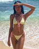 Image of Leyna Bikiniunterteil in Paisley Gelb mit rosa Bindung
