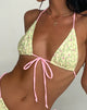 Image of Pamita Bikini-Oberteil in Paisley Gelb mit rosa Bindung