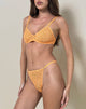 Image of Uras Tanga aus tonaler Blumenspitze Orange mit Zierleiste