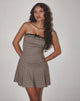 Image of Panola Minikleid aus Mikrokaro Braun