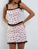 Image of Patricia Korsett Top in Pretty Bow Pink mit schwarzer Mesh-Rüsche