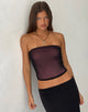 Image of Peggy Bandeau Top in Schwarz mit rosa Futter