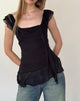 Image of Piro Top aus Chiffon Schwarz