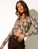 Image of Portia Langärmeliges Top in Retro Spot Braun
