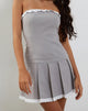 Image of Pramuda Bandeau-Minikleid in Hellgrau