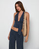 Bild von Prilla Halter Top aus Cupro Ocean Storm