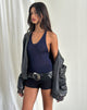 Image of Priscila Neckholder-Top aus transparentem Strick Navy