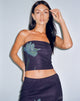 Bild von Shae Mesh Bandeu Top in Navy Flower