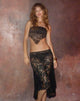 Bild von Vana Wasserfall Saum Spitze Midi-Rock in Jet Black