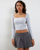 Bild von Quebon Langarm-Top in Grey Dawn