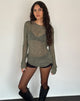 Bild von Rajiya Open Weave Pullover in Olive