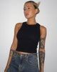 Bild von Rave Vest Top in Rib Schwarz
