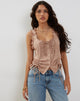 Bild von Rayna Ruffle Milkmaid Top in Mushroom