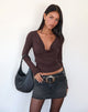 Image of Renice Cowl Langarm-Top in Bitter Chocolate
