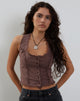 Bild von Ayara Button Up Cami Top in Deep Taupe