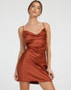 Bild von Paiva Slip Dress in Satin Dark Rust