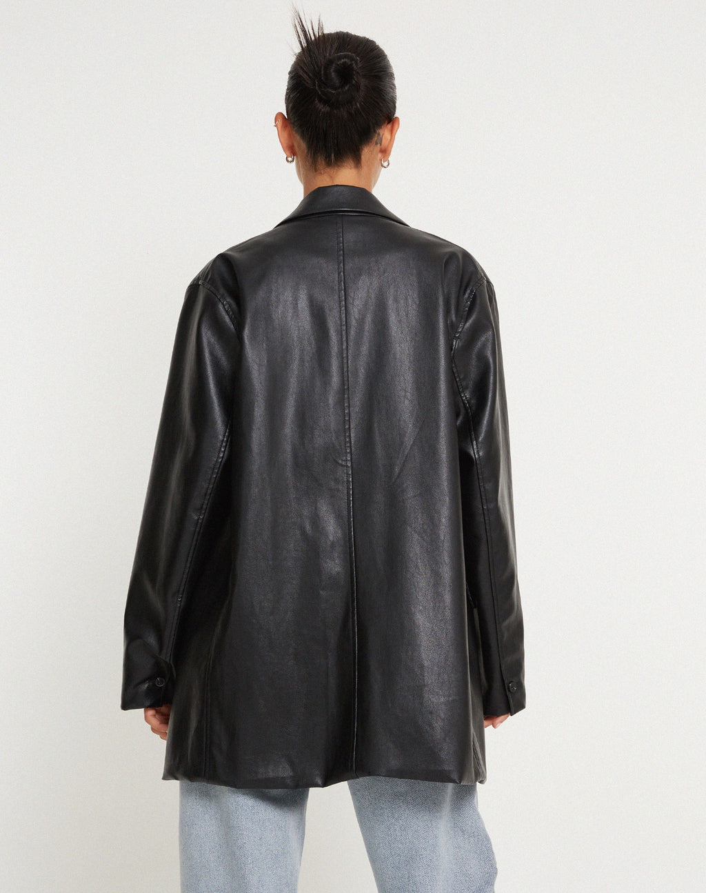 Saken Blazer in Pu Schwarz