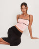 Image of Talasi Crop Top in Blassrosa mit schwarzer Bindung