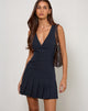 Image of Rita Plissee-Minikleid in Tailoring Navy