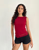 Bild von Rochie Asymmetrisches Oberteil in Mesh Cherry