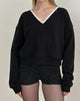 Image of Rodyn Pullover in Schwarz mit weißer Picot-Bindung