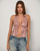 Bild von Rokudo Neckholder-Top in Boho Batik Pailletten Rosa