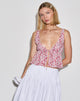Bild von Rolia Tie Front Top in Ditsy Floral Blush Red