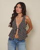 Image of Rolia Krawatten-Top mit Blumenmuster Braun