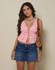 Bild von Rolia Tie Front Top in Tile Flower Pink