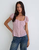 Image of Rolina Bluse aus Chiffonstreifen Rosa und Burgund