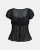 Image of Rolina Bluse aus Chiffon Mini Polka Schwarz