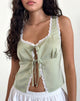 Image of Rona Tie Front Top in Grün Salbei