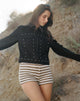 Image of Ronira Jacke Chambray Nieten in Schwarz