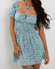 Image of Rosmilly Minikleid in Flower Power Blau