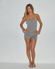Image of Amane Foldover Short aus Rayon Jersey Grau