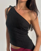 Image of Rusana Top aus transparentem Diagonalstrick Schwarz