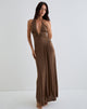 Image of Ryoko Maxikleid aus Cupro Dunkelbraun