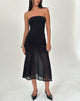 Image of Sachiko Bandeau Maxikleid aus Chiffon Jersey Schwarz