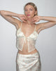 Image of Sahira Spitzen-Cami-Top aus Satin Vintage Rosengirlande