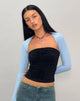 Image of Sajna Gerafftes Bandeau-Top in Schwarz